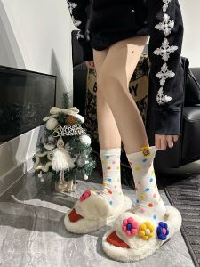 Ssweatshop Amusement Park Label Color Dots Cute Quirky Ideas Japanese Style Wind Street Tube Socks Female