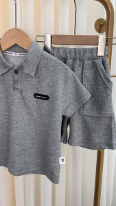 baby set fashion cotton plain comfortable short sleeve with casual shorts 1-5y kids outfit cotton