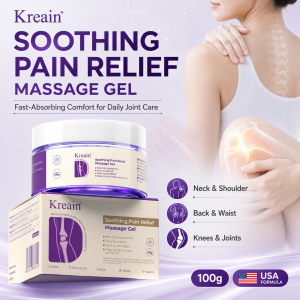 Kreain 100g Massage Gel Fast Absorbing Joint Pain Relief Gel for Knee Back Neck Shoulder Waist Wrist Soothing Body Massage Gel Natural Ingredient Joint Care
