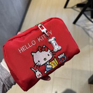 NALLCHEER Cute kt cat Themed Cosmetic Bag with Cute Charm and Zipper Closure
