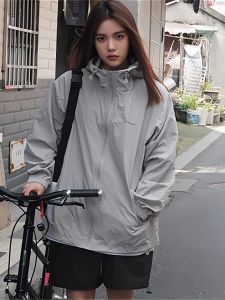 Lightweight Grey Womens Summer Loose Open Cardigan Sun Protection Clothing Breathable Design Long Sleeve Top UV Protection