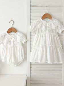 Summer New Lace Short Sleeve Princess Dress Baby Girl Onesie