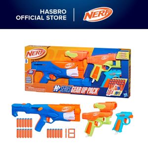 Nerf N Series Gear Up Pack 3x Blasters 18 Nerf N1 Darts Compatible Only with Nerf N Series Blasters Kids Gifts Outdoor Games Ages 8+