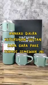 TERMOS SULTAN VACUM FLASK SET VIRAL KEKINIAN/ TUMBLER SULTAN GIFT PLUS CANGKIR PREMIUM 500 ML