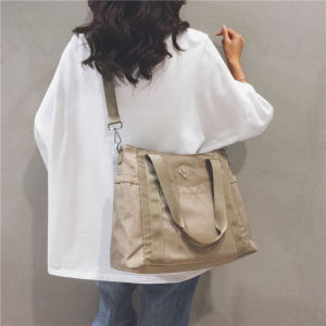 Tote Bag Womens Large-Capacity Crossbody Bag Fashion Trendy Class Commuter Bag Shoulder Nylon Canvas Womens Bag Handbag