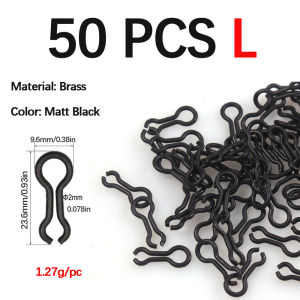 50PCS Pack Fishing Sinker Eyelets Leader Snap Brass Splay Ring Screw DO IT MOULD LOOPS Carp Fishing Leades Matt Black