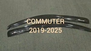 กันสาดประตู คิ้วกันสาด คิ้วประตู คิ้ว 2ชิ้น ดำทึบ ทรง TRD รถตู้ หน้ายาว TOYOTA COMMUTER 2019 2020 2021 2022 2023 2024 ใส่ร่วมกันได้ A