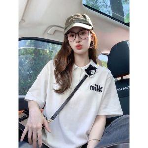 V.C.I | Embroidery Patch Polo Shirt for Teen Girls Summer Wear