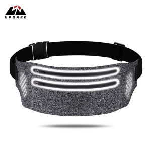 UPGREE Fashion Waist Bag Men Womens Fitness Bag Outdoor Sports Waist Pack Bag Ultrathin Pouches Adjustable Running Pouch Waterproof Crossbody Bag Money Phone Waist Fanny Pack Jogging Belt Fanny Pack With Reflective Strip for Workouts Sports Outdoor