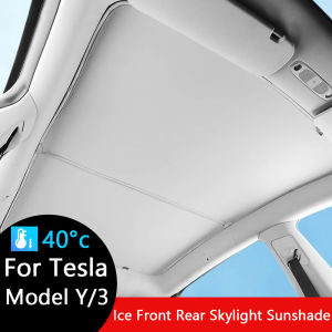 Sunshade Sunroof For Tesla Model 3 Highland Model Y 2017-2025 Upgrade Ice Cloth Buckle Sun Shades Glass Roof Front Rear Skylight