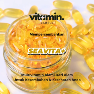 SEAVITA Suplemen Multivitamin Alami Tinggi Vitamin A D E Omega 3 6 9 Alkylglycerol Squalene 3 Botol