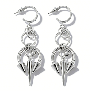 Bandai | 1pair Y2K Stainless Steel Rivet Spike Septum Nose Ring Charms Detachable Earrings for Women Punk Grunge Spiky Gothic Earrings