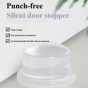 Door Stoppers for Wall， Quiet Shock Absorbent Silicone Wall Protectors from Door Knobs Ideal for Home Office Clear