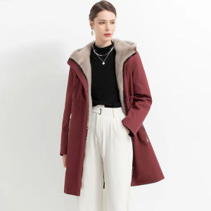 Warm Faux Sheepskin Leather Jacket Mid-Length Korean Style Slimming Coat with Fleece Inner Chinese Brand Baoyun Winter 2025