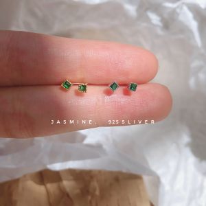 S925 Pure Silver Geometric Stud Earrings Sleepwear Friendly for Men And Women Students Non-Removable Ear Cuff Jewelry