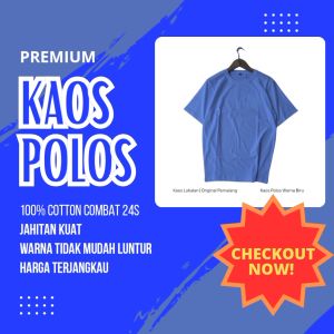 Kaos Lokalan | Kaos Polos Lengan Pendek Warna Biru