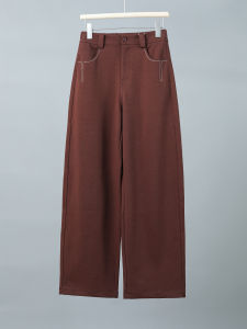 High Waist Straight Leg Pants Womens Spring Summer Thin Model Small Size Pants Casual Comfortable Polyester Lyocell Cotton Blend