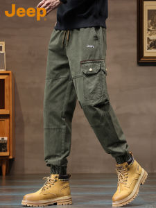 Jeep | Men Loose American Style Cargo Pants Tapered Leg