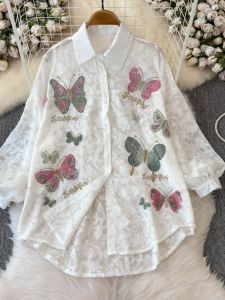 Áo Sơ Mi Nữ Kiểu Nhật Bản Thêu Cổ Bẻ Dáng Rộng Thời Trang Thu Đông 2025 Mới Thoáng Khí Thoải Mái Thoải Mái