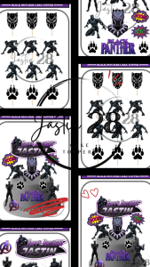 Black Panther Cake and Cupcakes Toppers (Machine cut Waterproof) Birthday Party Decorations