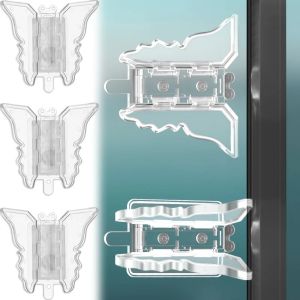 หัวเข็มขัดเคลื่อนไหวได้สำหรับเด็กบานเลื่อนประตูหน้าต่าง2ชิ้นช่วยในการจัดตำแหน่งและซ่อมสิ่งประดิษฐ์ที่ที่กันกระแทกติดประตูล็อกความปลอดภัยล็อกหน้าต่างกระจก