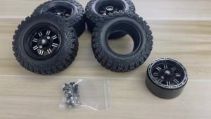 Bộ Lốp Cao Su RC 4 Chiếc 1.9 Inch 90mm Kèm Vành Kim Loại Dành Cho Xe Địa Hình RC TRX4 SCX10 II III D90 - Phụ Tùng Nâng Cấp