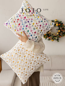 Áo Đệm Sofa Đệm Đầu PD.Slander.PV Flannel Christmas Snowflake Satin Soft Square Removable Washable Home Decor Cushion Cover