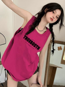 Pure Cotton Sleeveless Vest Women Summer Outdoor Wearing Loose Lazy Style Neck Hanging Top Crossbar T-Shirt Comfortable Fit