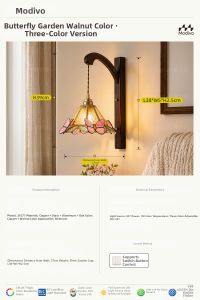 FANCY LAMP CLUB | Vintage and Unique Wall Light with Butterfly Glass