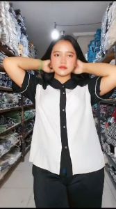IVANATOP BISA COD KEMEJA/ATASAN WANITA STYLE KOREA MODEL LALA PENDEK