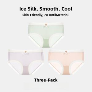 miiow | Ice Silk Briefs For Girls Comfortable Breathable Thin Angle Pants No Butt Pinching Summer High Waist Nylon Fabric Four Corner Pants