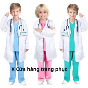 Trẻ Em Bác Sĩ Y Tá Trang Phục Hóa Trang Bộ Cổ Chữ V Phẫu Thuật Phù Hợp Với Tiệc Hóa Trang Halloween Vai Trò Chơi Quần Áo Cho Bé Trai Và Bé Gái