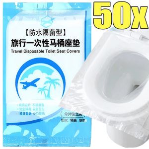 50Pcs Home Waterproof Disposable Toilet Seat Cushions Portable Prevent Bacterial Toilet Seat Mats Bathroom Tools