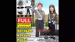 Pakaian Polantas Atribut Hari Kartini Fashion Show Polisi Anak Polwan Full Aksesories Laki Perempuan