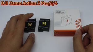 Puantes DJI Osmo Action แบตเตอรี่กล้องแบตเตอรี่ + USB 2-Slot Charger เหมาะสําหรับ Osmo Action 5 Pro/3/4