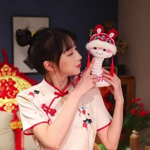 Zodiac Doll Chinese Snake Hanging Pup Elegant Simulated Snakes Cute Good-looking National Style Plush Doll Decoration