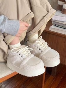 Thin Sports Style Fashion Womens Outdoor Color Matching Bread Shoes Easiest for Match Winter Trendy Cool Color Matching Shoelace Board Shoes