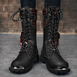 NUDANLAI | Men High Cylinder Retro Knight Boots