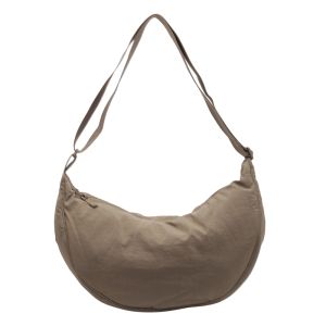 Large Capacity Cotton Dumpling Shape Crossbody Bag Womens Autumn Winter Casual Shopping Lightweight Solid Color Japanese Style Single Shoulder Bag