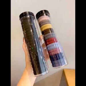 20pcs ikat rambut tabung premium / ikat rambut polos korea premium toples warna warni