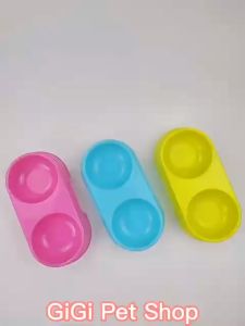 Chén bát đôi khay đựng thức ăn nước uống nhựa cao cấp cho thú cưng chó mèo phụ kiện giá rẻ - GiGi Pet Shop