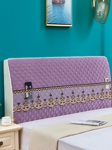 Dustproof Washable Elastic Wood Bed Head Cover Simple Elegant Design New 2024 Model Removable Protective Soft Pack Bed Head Cover