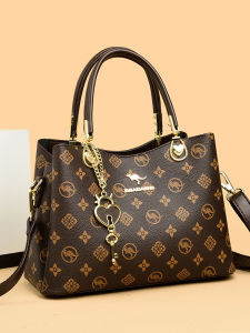 Elegant Kangaroo Genuine Leather Handbag Large Size Fashionable Crossbody Bag for Middle-Aged Women Soft Tote Bag Zipper Closure