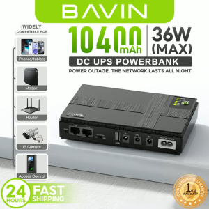 BAVIN PC1083 36W 10400mAh / PC1082 8800mAh 18W Mini UPS Uninterrupted for CCTV Camera Wifi Router POE Power Supply
