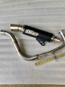 Knalpot samlong original draco Blackcoating inlet 38 mm Free triplat Nmax Aerox Beat Vario Mio Scoopy Genio dll