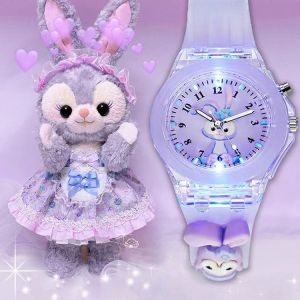 Sanrio Children Glow Watches StellaLou Cute Watch Kuromi Fashion Electronic Watch LinaBell Cartoon Watch Gift Pompom Purin Luminous Watch for kids girls sale now