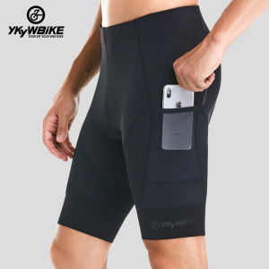 YKYWBIKE Sports Padded Bike Shorts for Men Cycling Bicycle Shorts Comfortable Road Biking Pants 2 Pocket Tights Slim Fit