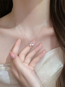 999 Pure Silver Cherry Pearl Necklace Womens Sweater Chain High-End Neck Bracelet Gift for Girlfriend And Lover
