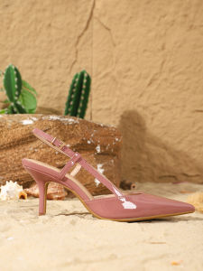 Woman’s Fashion Elegant Patent Leather Pointed-Toe Stilettos Comfortable Simple and Versatile Thin High Heels