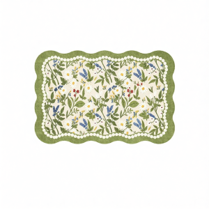 YUNHAOBUYI | French Country Style Easy Care Large Area Carpet for Living Room Green